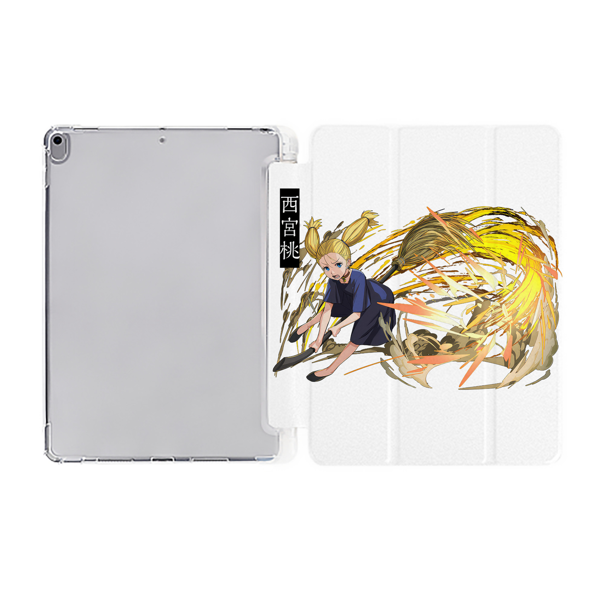 （画像用） 呪術廻戦 Jujutsu Kaisen IPad ケース ペン収納付き 三つ折りスタンド PUレザー×シリコン 対応機種9.5/10.5/10.9インチ
